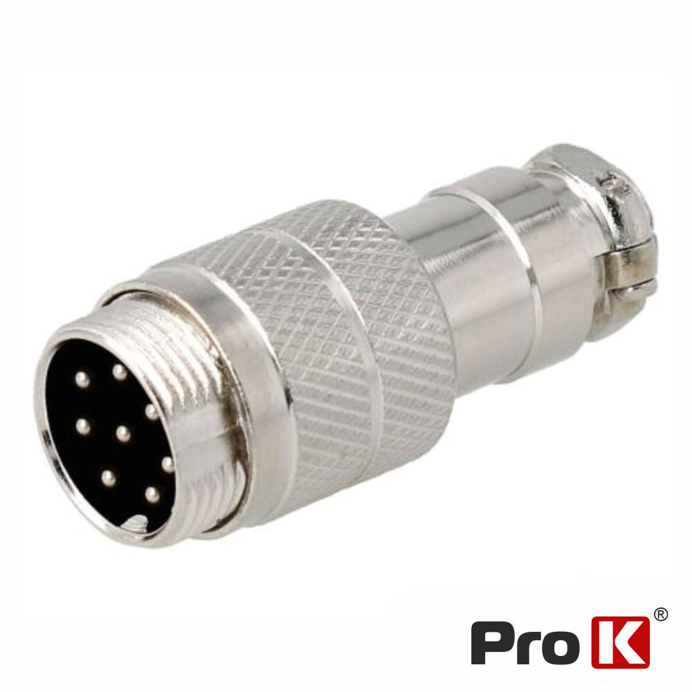 Ficha Microfone 8P Macho P/ Soldar Prok - Tauu,pt