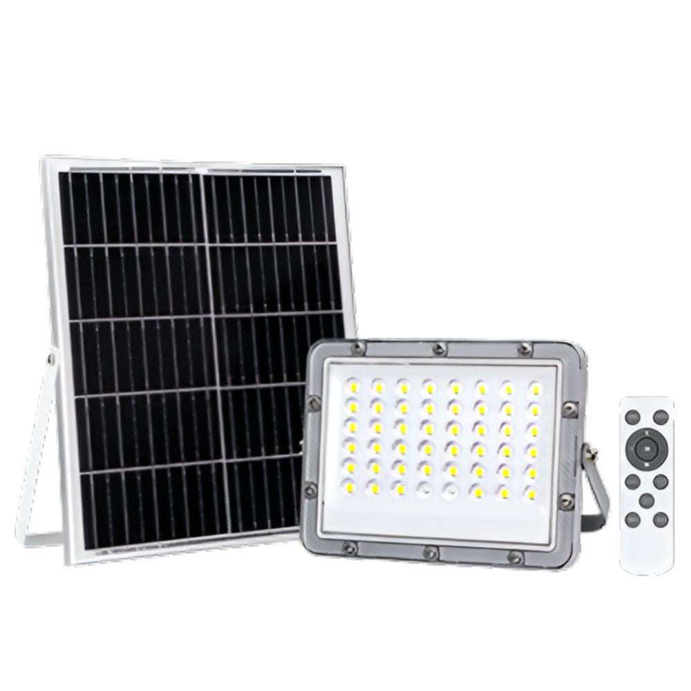 Foco Led C/ Painel Solar 60W 4000K 1200Lm Cinzento - Tauu.pt