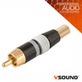 Ficha Rca Macho Branca Metálica / Dourada Vsound - Tauu.pt