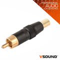 Ficha Rca Macho Preto Metálica / Dourada Vsound - Tauu.pt