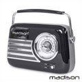 Rádio Fm/Aux/Bt/Usb Extra Bass Vintage 30W Preto Madison - Tauu,pt