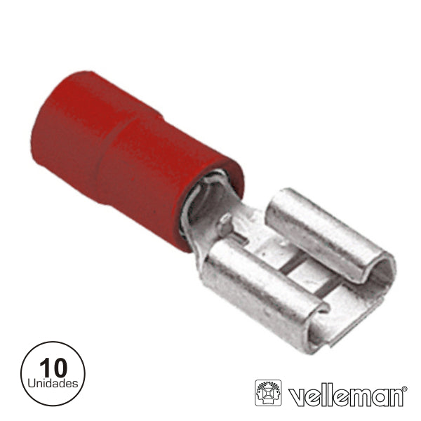 Terminal Faston Fêmea Isolado 4,8Mm 10X Vermelho Velleman - Tauu,pt