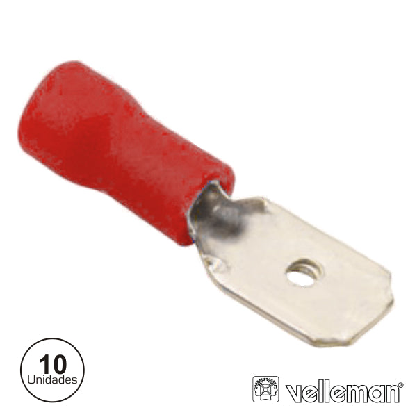 Terminal Faston Macho Isolado 4,8Mm 10X Vermelho - Tauu,pt