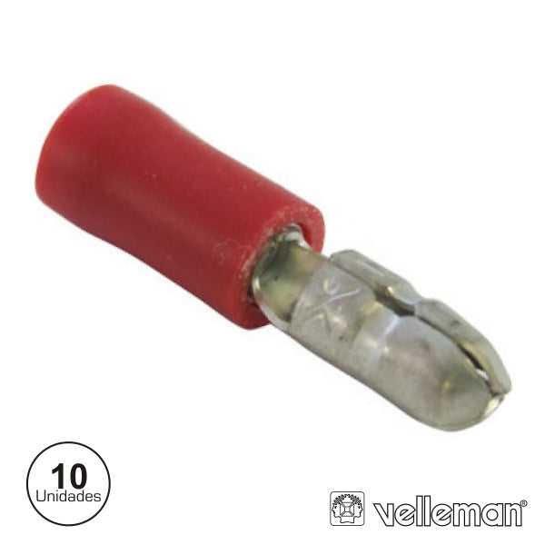 Terminal Faston Macho Isolado 3,9Mm 10X Vermelho - Tauu,pt