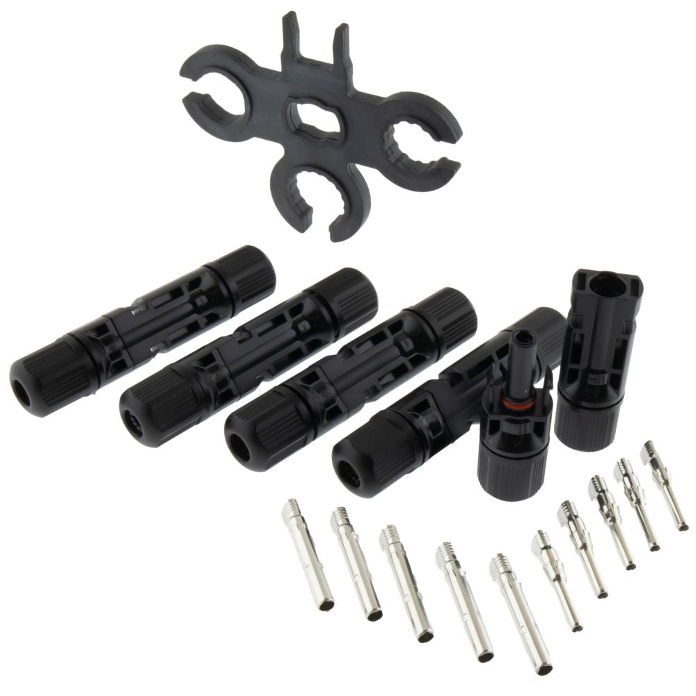 Conjunto De Fichas Fotovoltaicas Mc4 Macho/Fêmea 1000V 5Pcs - Tauu.pt
