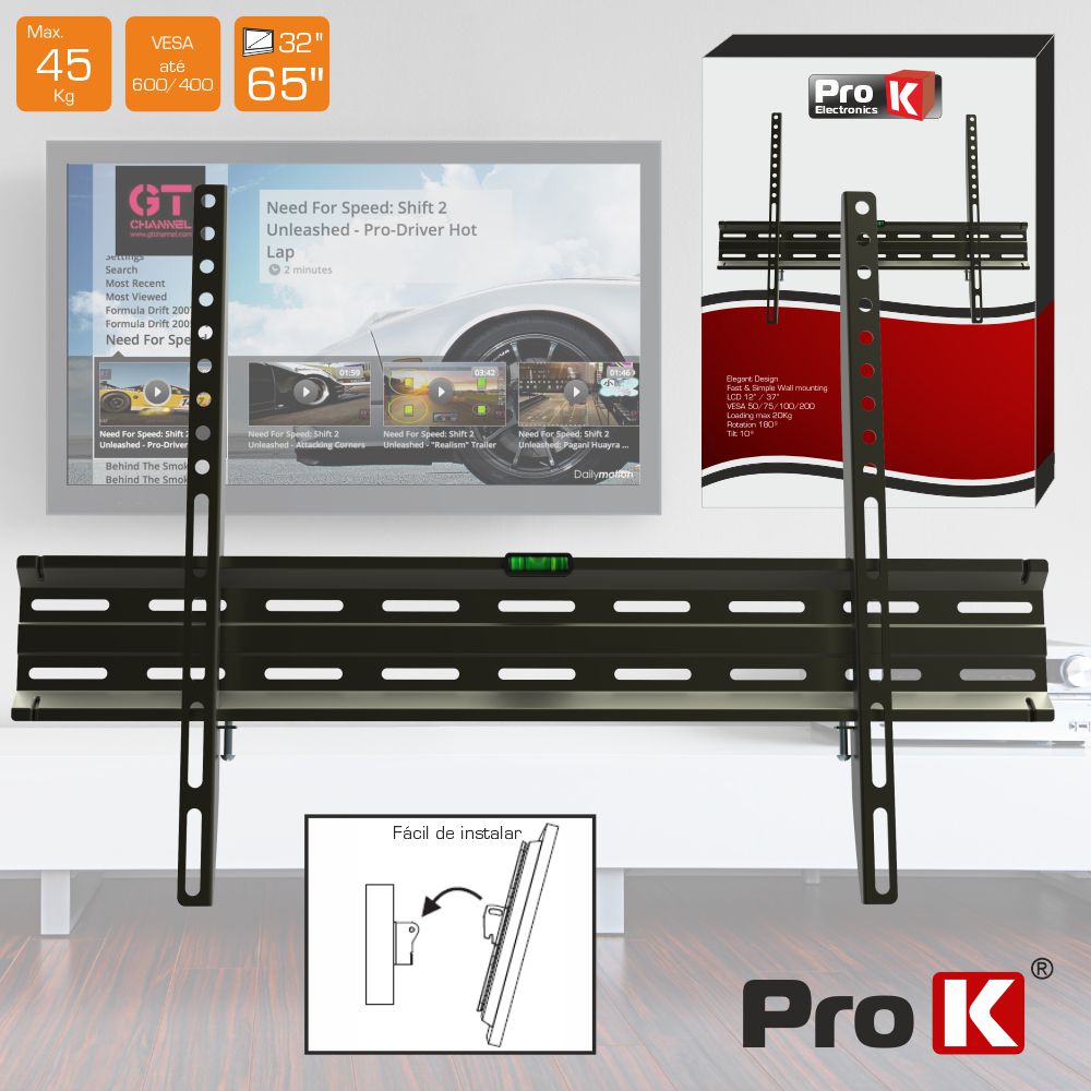 Suporte Lcd/Led 32/65" Vesa 600/400 45Kg Prok - Tauu,pt