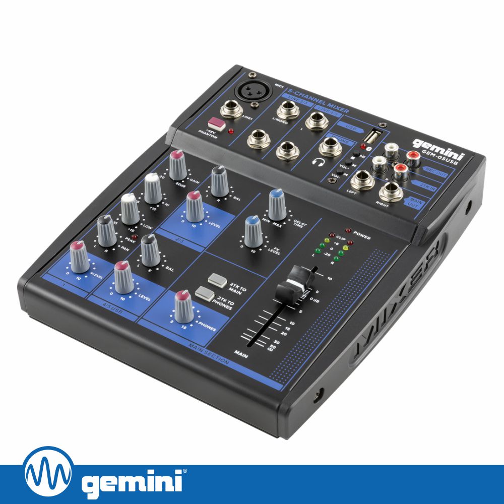 Mesa De Mistura 5 Canais Usb/Bt/Phantom Gemini - Tauu.pt