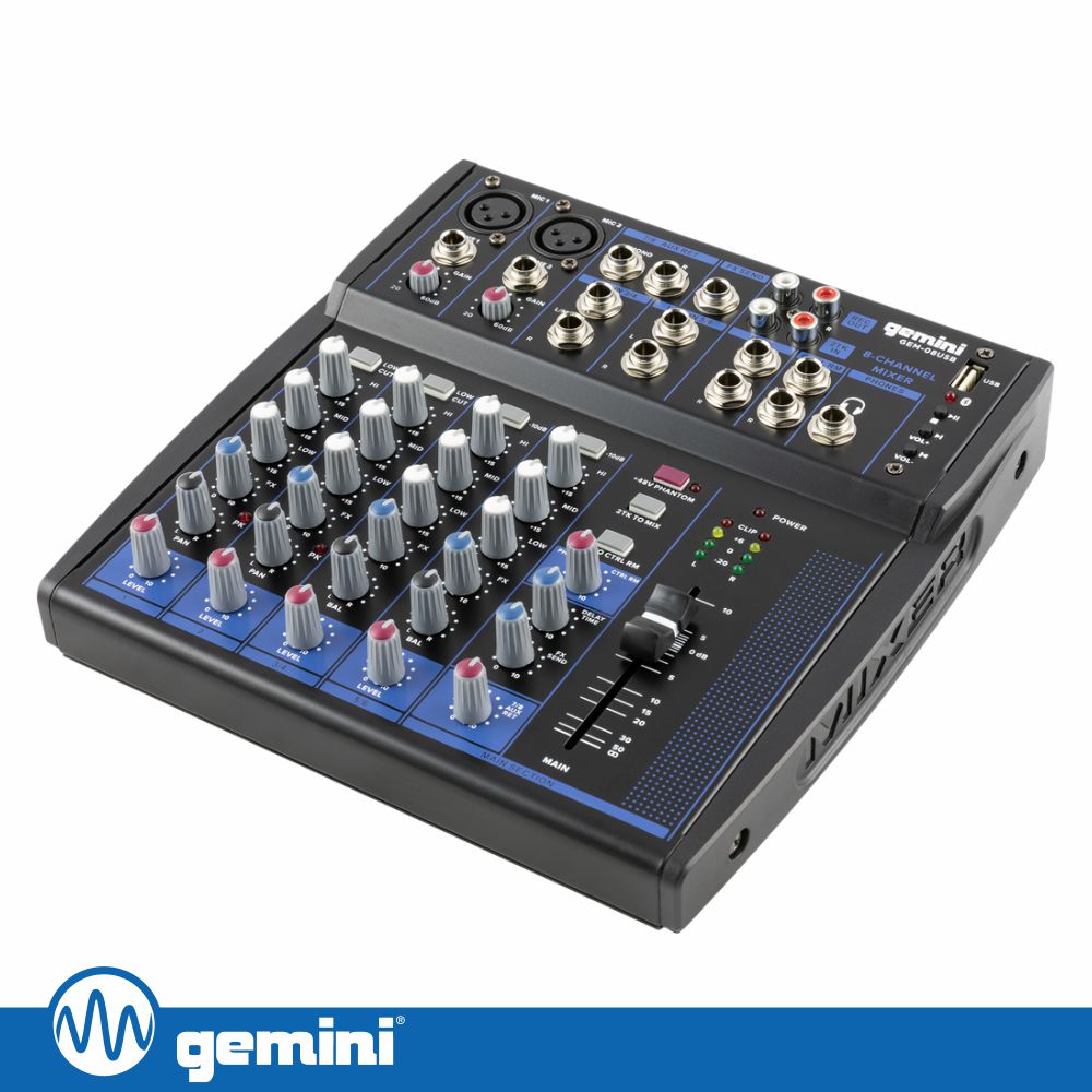 Mesa De Mistura 8 Canais Usb/Bt/Phantom Gemini - Tauu,pt
