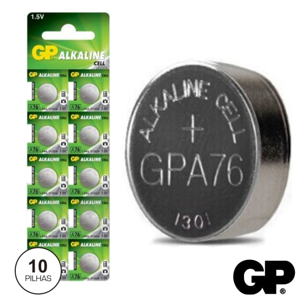 Pilha Botão Alcalina Lr44/Ag13/V13Ga/A76 1.5V 10X Blister Gp - Tauu.pt
