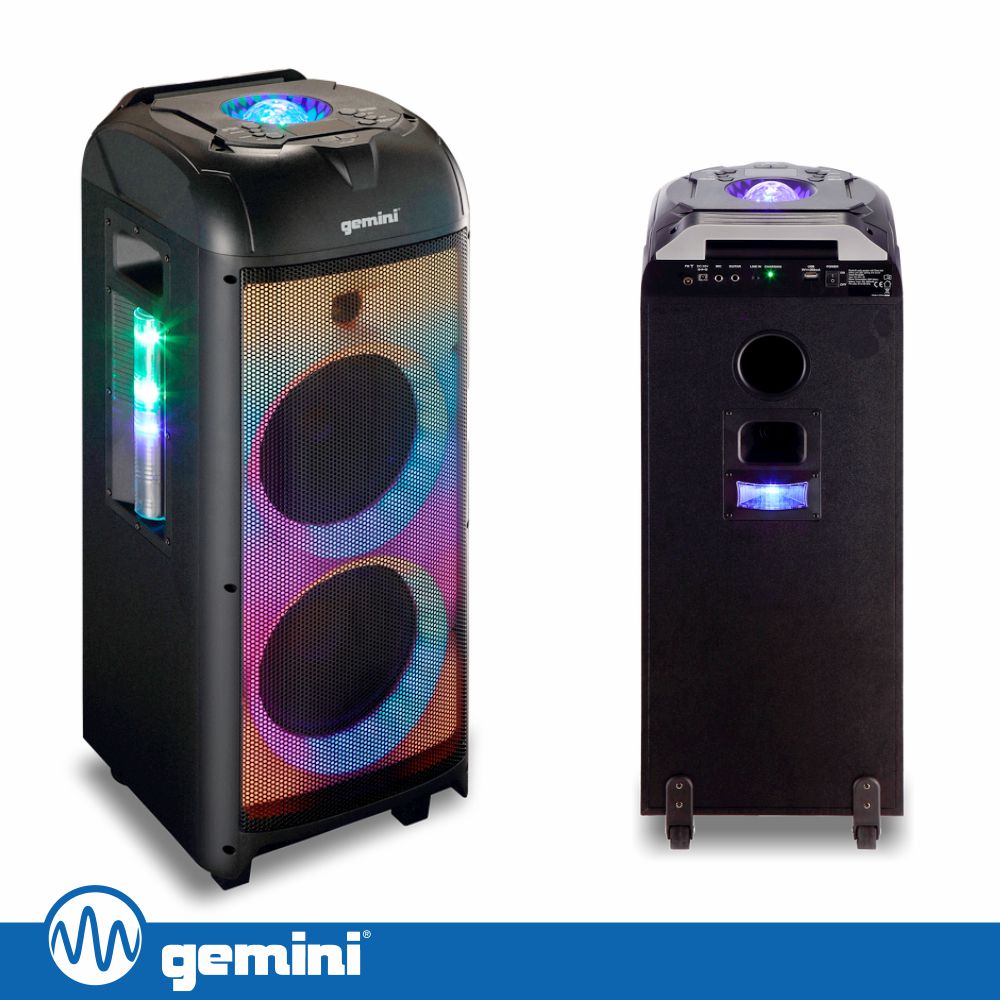 Coluna Amplificada 2X8" 1000W Usb/Fm/Aux/Bt/Tws Gemini - Tauu,pt