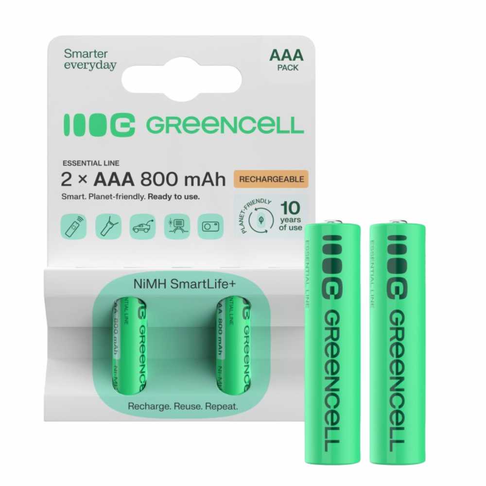 Pilha Recarregável Aaa 1.2V 800Ma 2X Blister Green Cell - Tauu.pt