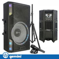 Coluna Amplificada 15" 2200W Usb/Sd/Aux/Bt/Tws Gemini - Tauu.pt