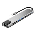 Hub Usb-C 8 Em 1 P/ Hdmi/Rj45/Sd/Tf/Pd100W - Tauu.pt