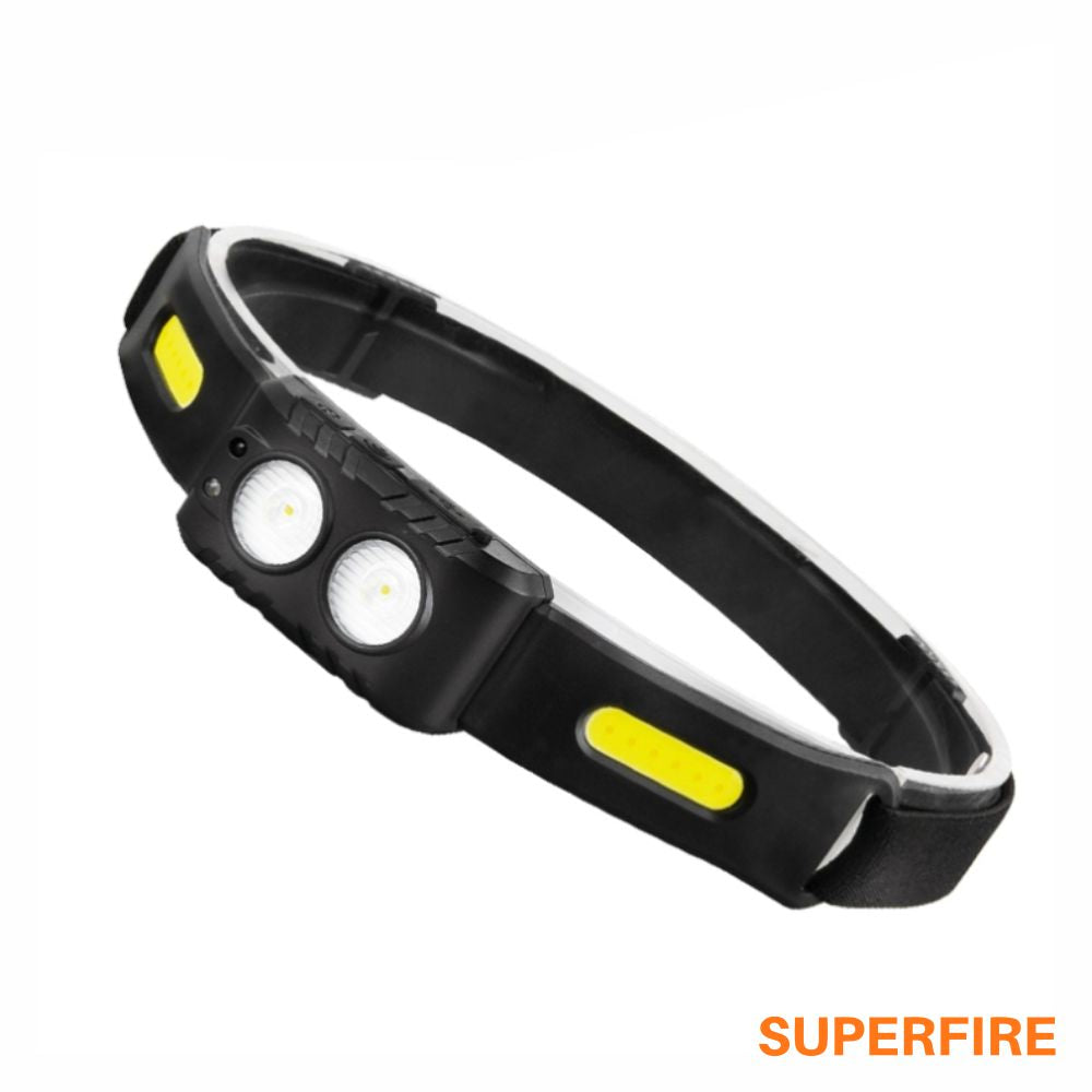 Lanterna De Cabeça 2 Em 1 6W 220Lm Ip44 Superfire - Tauu,pt
