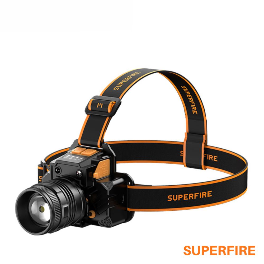 Lanterna De Cabeça 10W 350Lm Ip44 Zoom Superfire - Tauu.pt