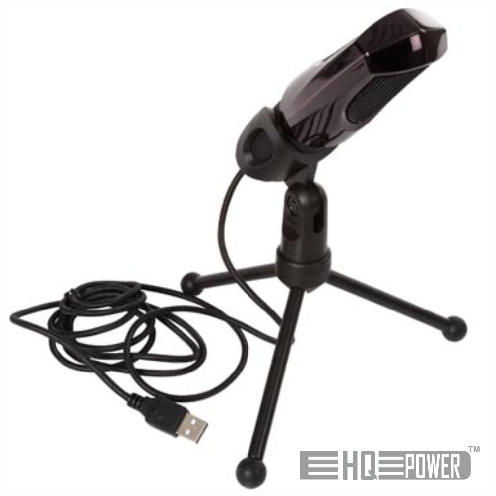 Microfone Usb C/ Suporte De Mesa Hq Power - Tauu,pt