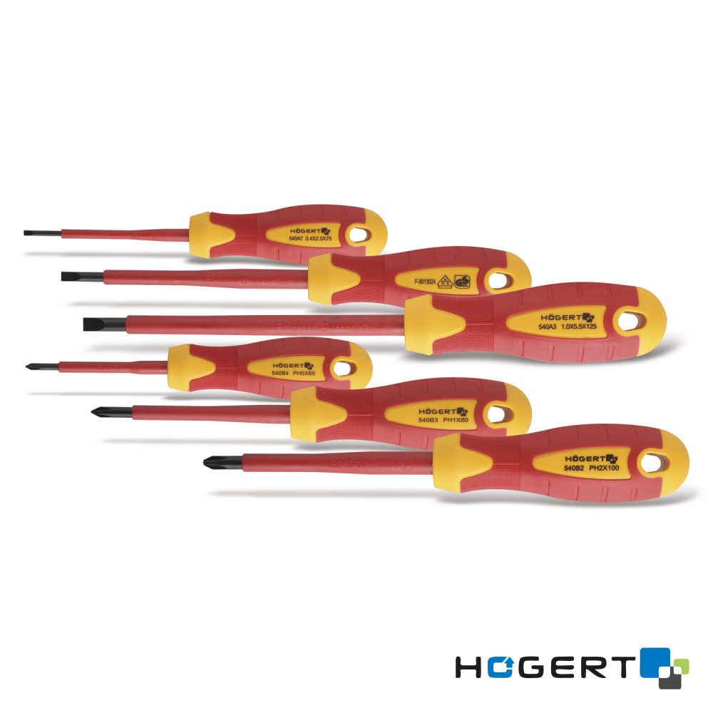 Conjunto De 6 Chaves De Fendas/Philips Vde 1000V Hogert - Tauu,pt