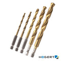 Conjunto De 5 Brocas Hss Ø4.0/5.0/6.0/8.0/10.0Mm Hogert - Tauu.pt