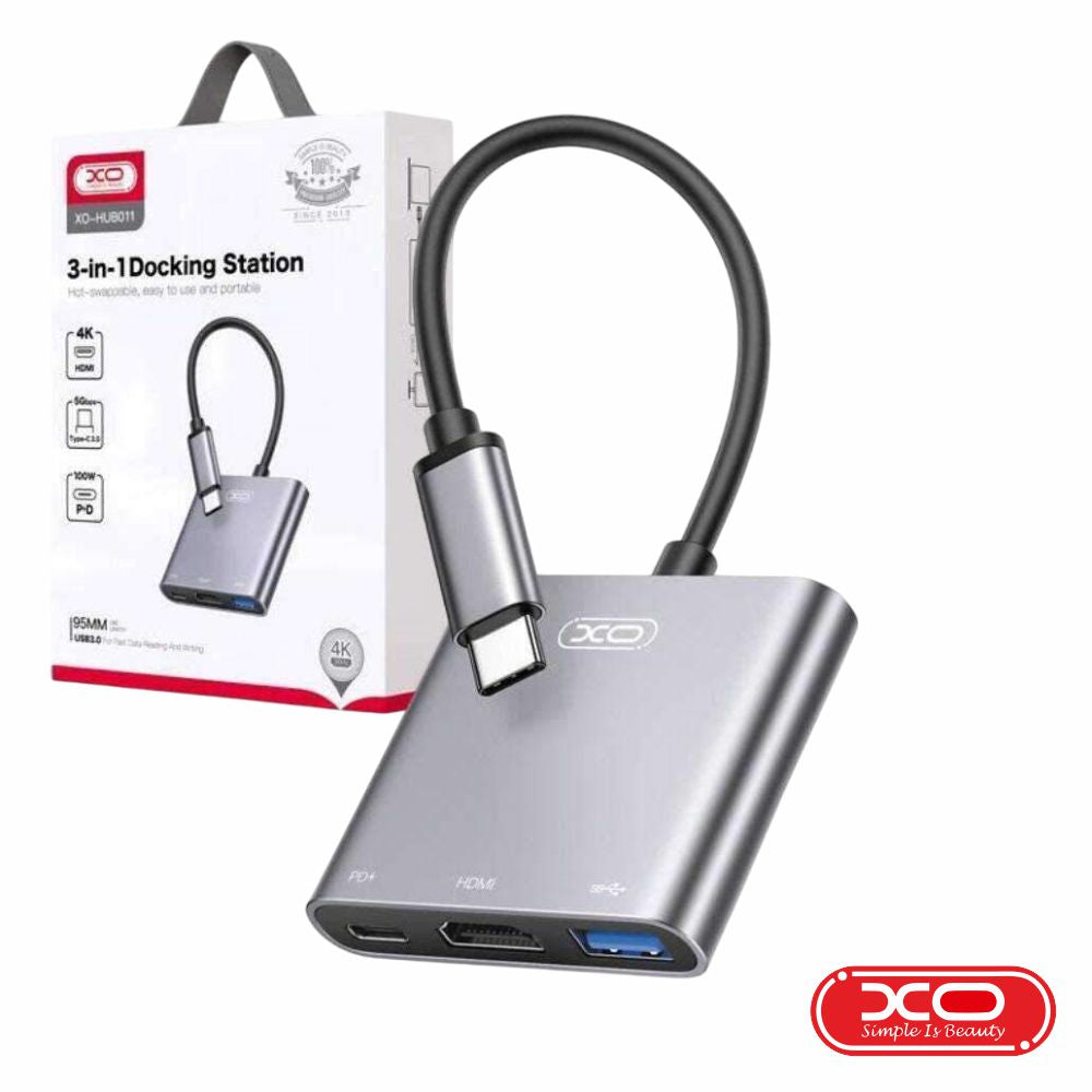 Hub Usb-C P/ Usb-A 3.0 + Hdmi + Usb-C Pd Xo - Tauu.pt