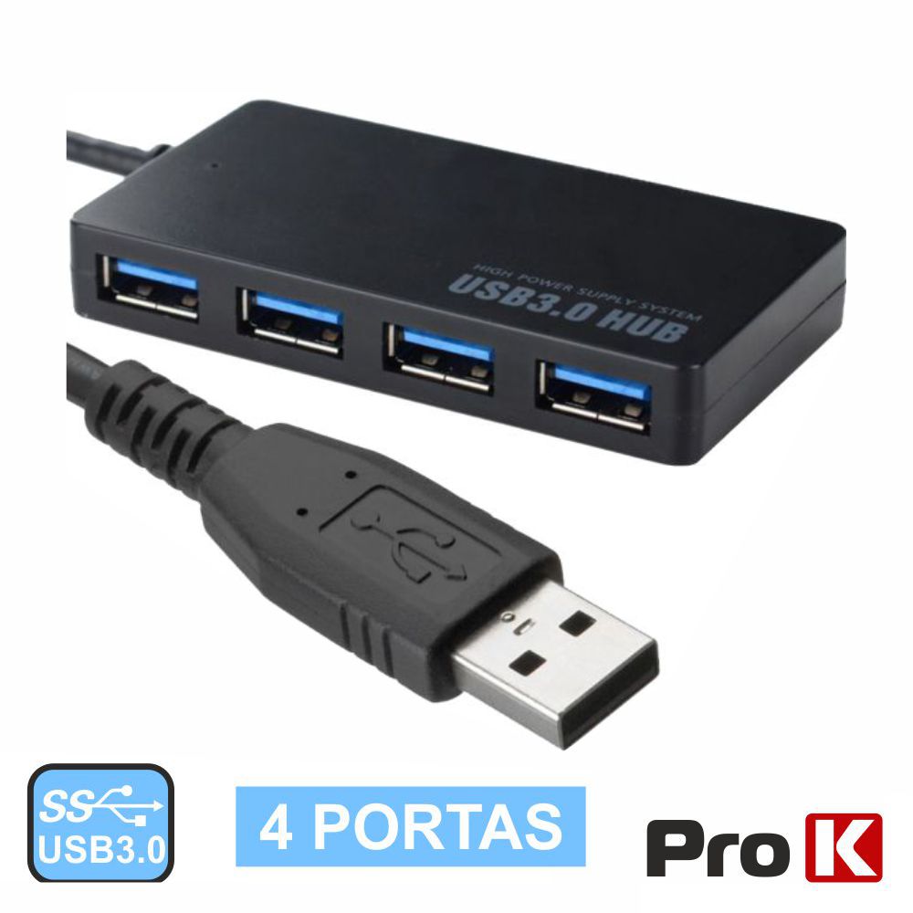 Hub Usb 3.0 C/ 4 Portas Usb 3.0 Prok - Tauu.pt