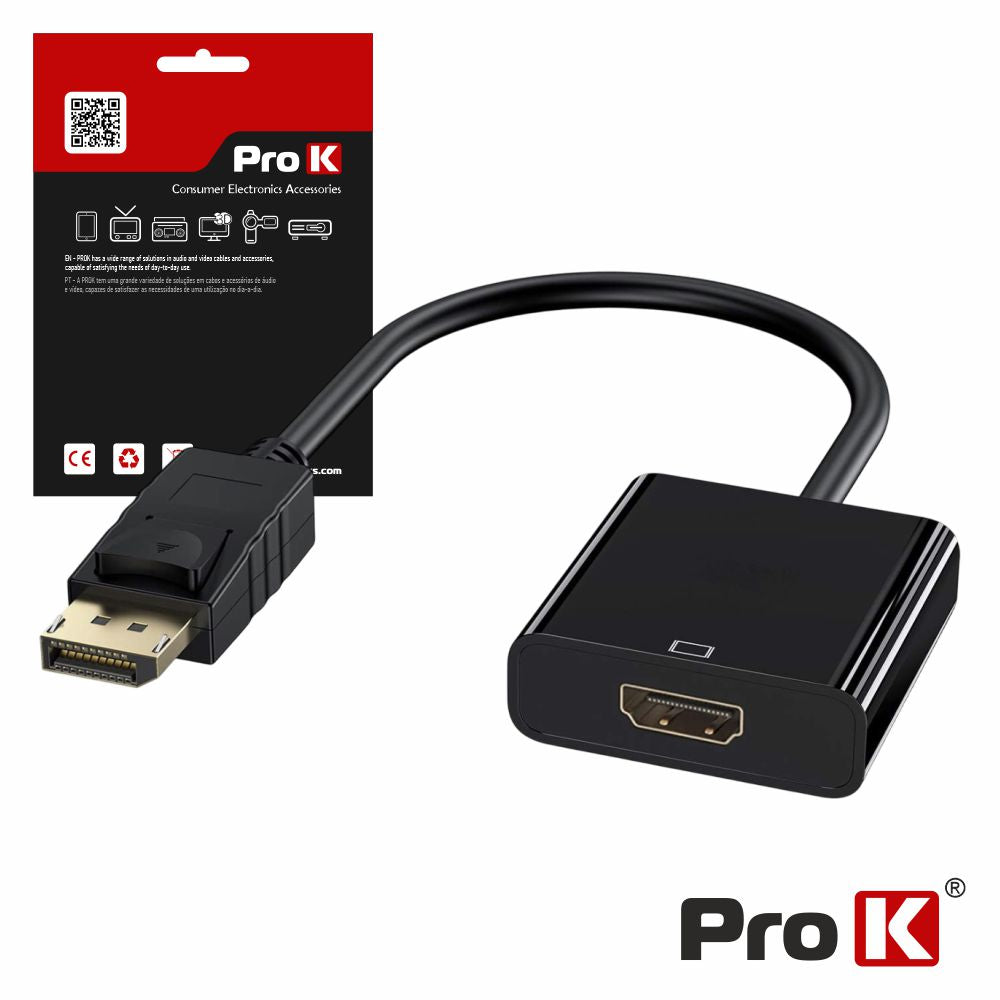 Cabo Displayport Macho / Hdmi Fêmea Prok - Tauu,pt