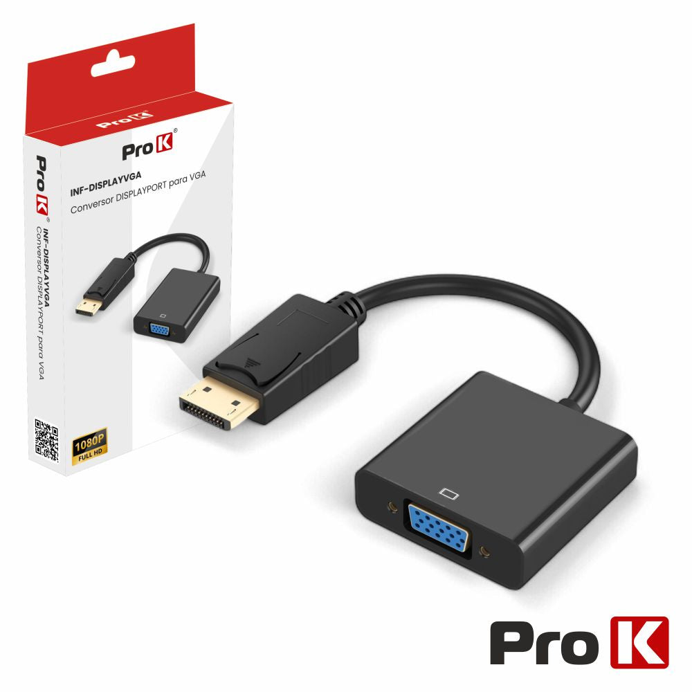 Cabo Displayport Macho / Vga Fêmea Prok - Tauu.pt