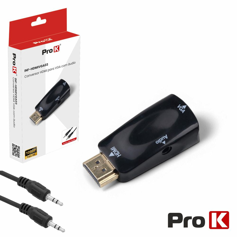 Conversor Hdmi -> Vga C/Audio Prok - Tauu,pt