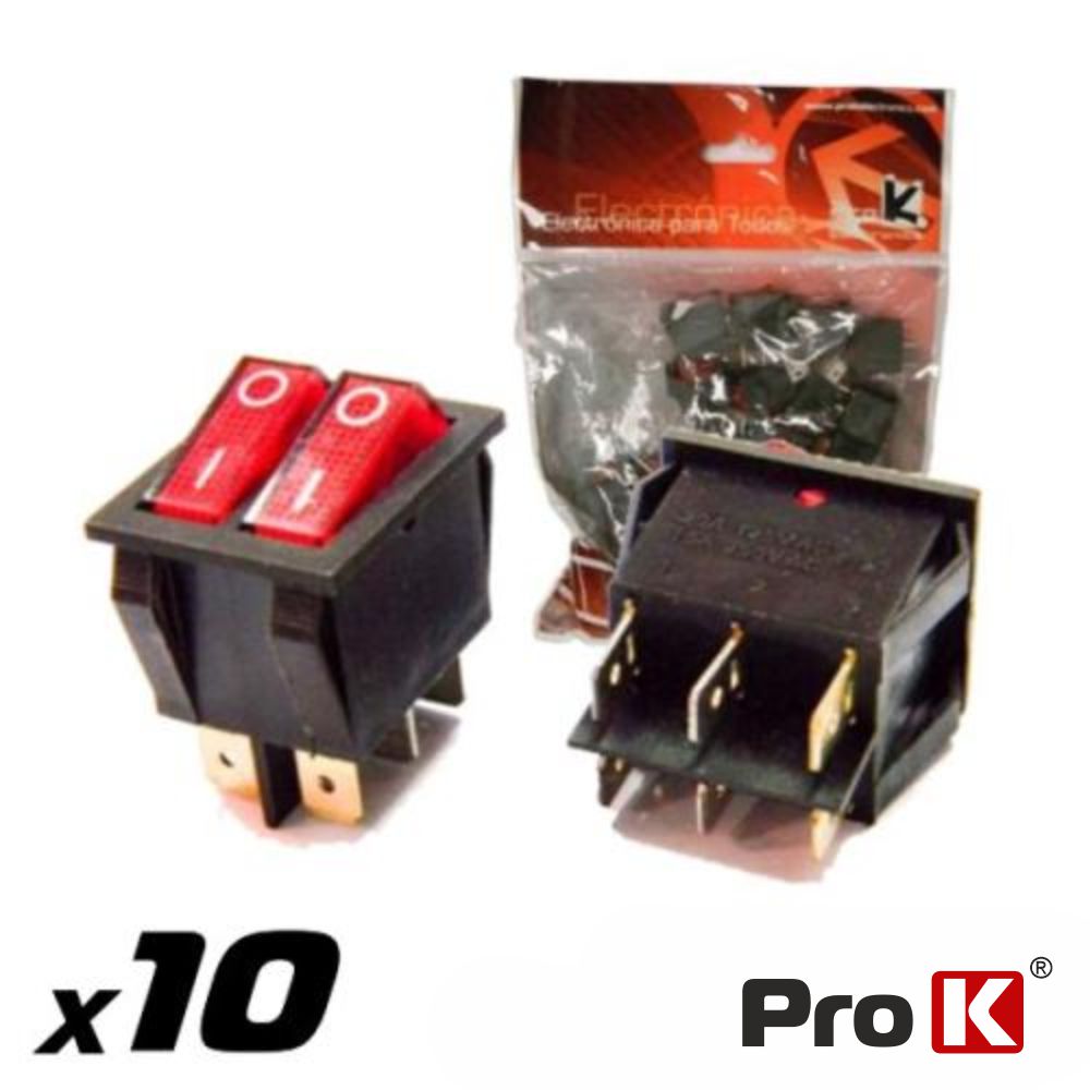 Interruptor Basculante C/ Luz 15A-250V Spst On-Off 10X Prok - Tauu.pt