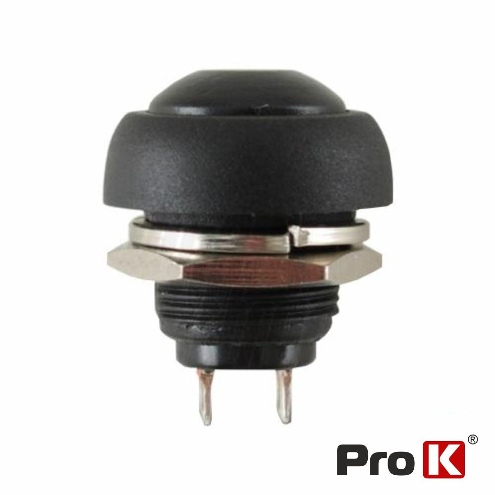 Interruptor Pressão Redondo 0.5A-250Vac Preto 12Mm Ip65 - Tauu.pt