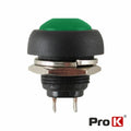 Interruptor Pressão Redondo 0,5A-250Vac Verde 12Mm Ip65 - Tauu,pt