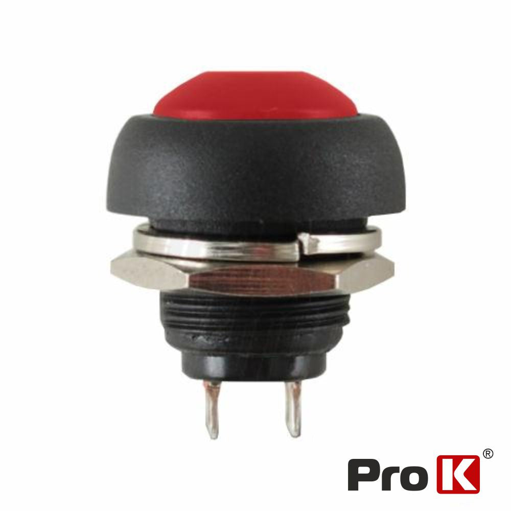 Interruptor Pressão Redondo 0.5A-250Vac Vermelho 12Mm Ip65 - Tauu.pt