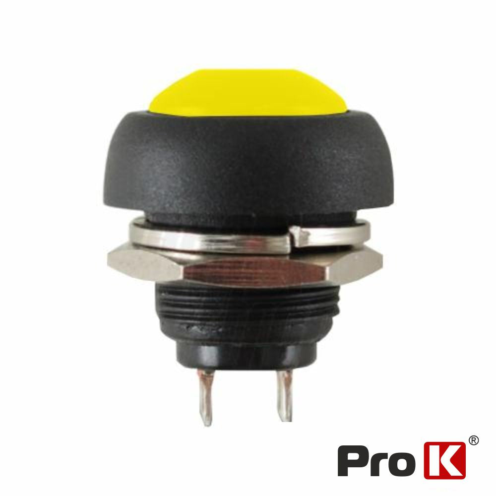 Interruptor Pressão Redondo 0.5A-250Vac Amarelo 12Mm Ip65 - Tauu.pt