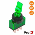 Interruptor Alavanca On-Off 20A/12V Luminoso Verde Prok - Tauu,pt