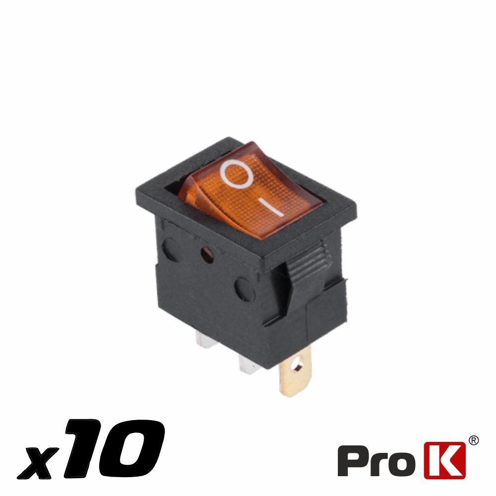 Interruptor Basculante 15A-12V Spst On-Off 10X Laranja Prok - Tauu.pt