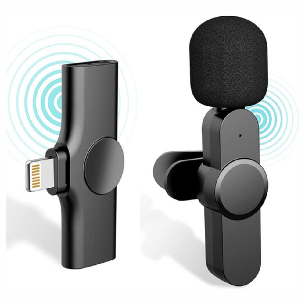 Microfone Lapela S/ Fios C/ Receptor Lightning - Tauu.pt