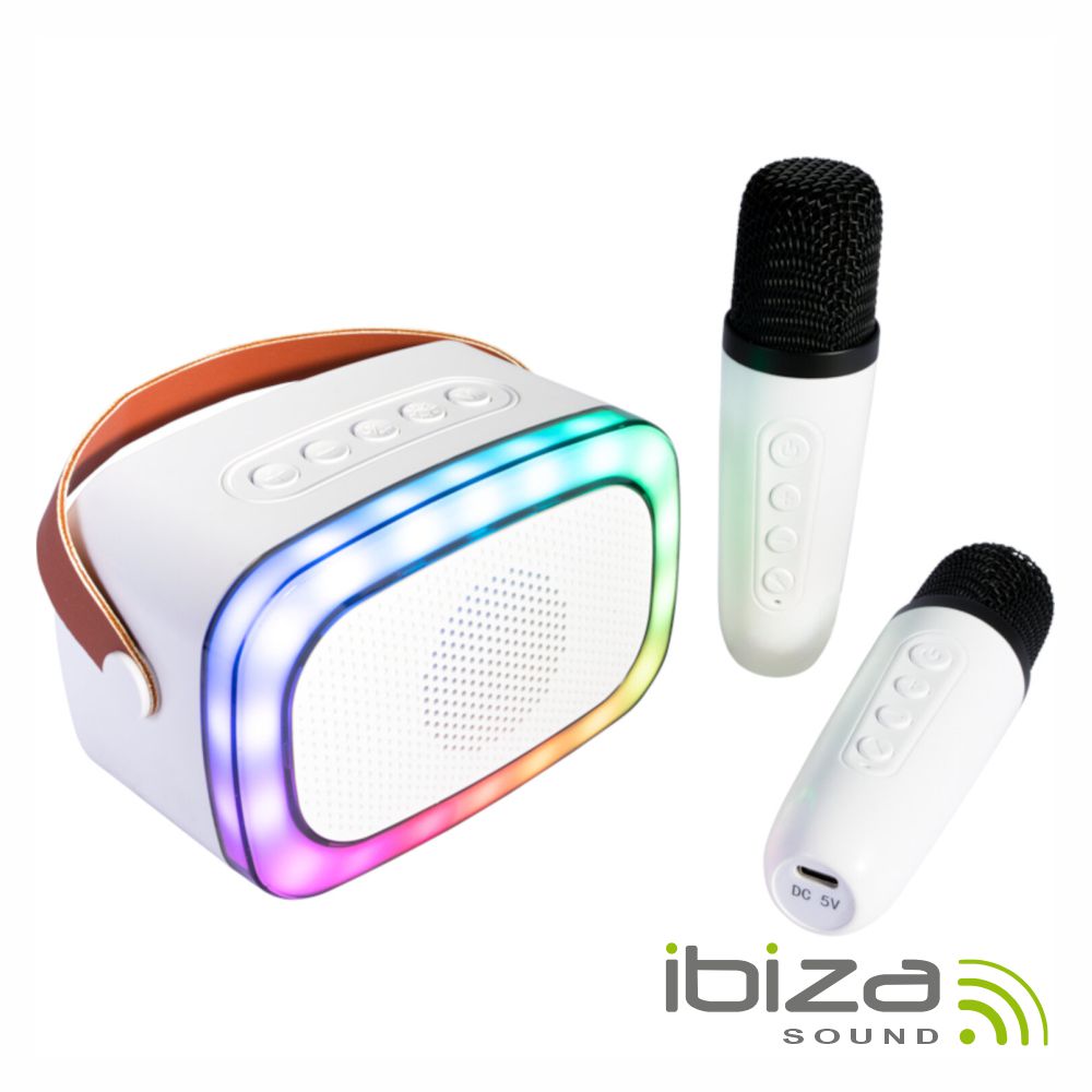 Coluna Bluetooth Portátil C/ 2X Micros Aux/Usb/Sd/Bt Ibiza - Tauu.pt
