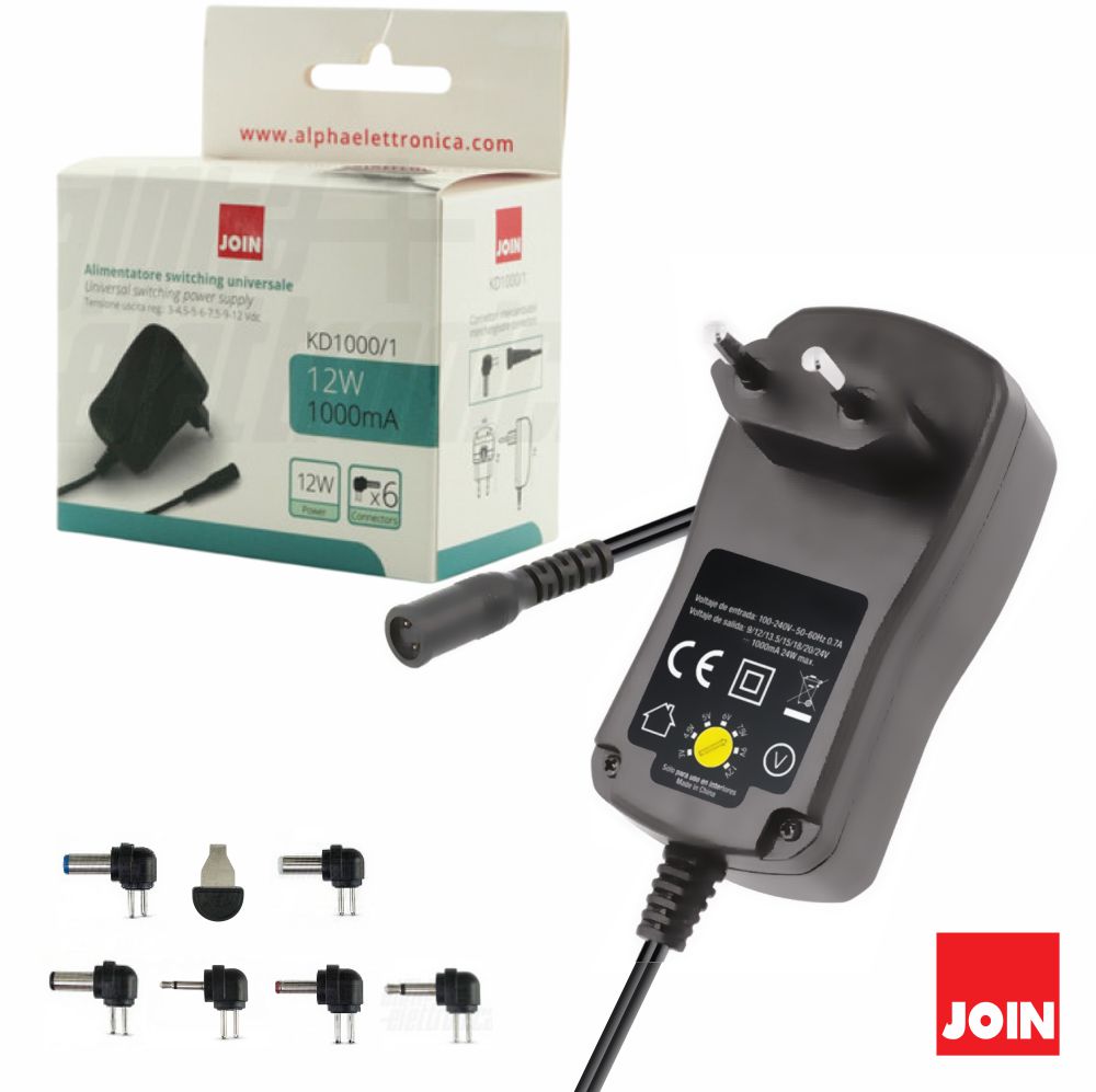 Alimentador Universal 3-12V 1A 12W Join - Tauu,pt