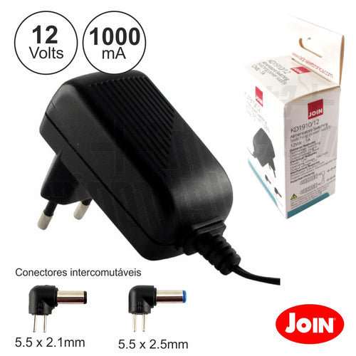 Alimentador Compacto 12V 1A 12W Join - Tauu.pt