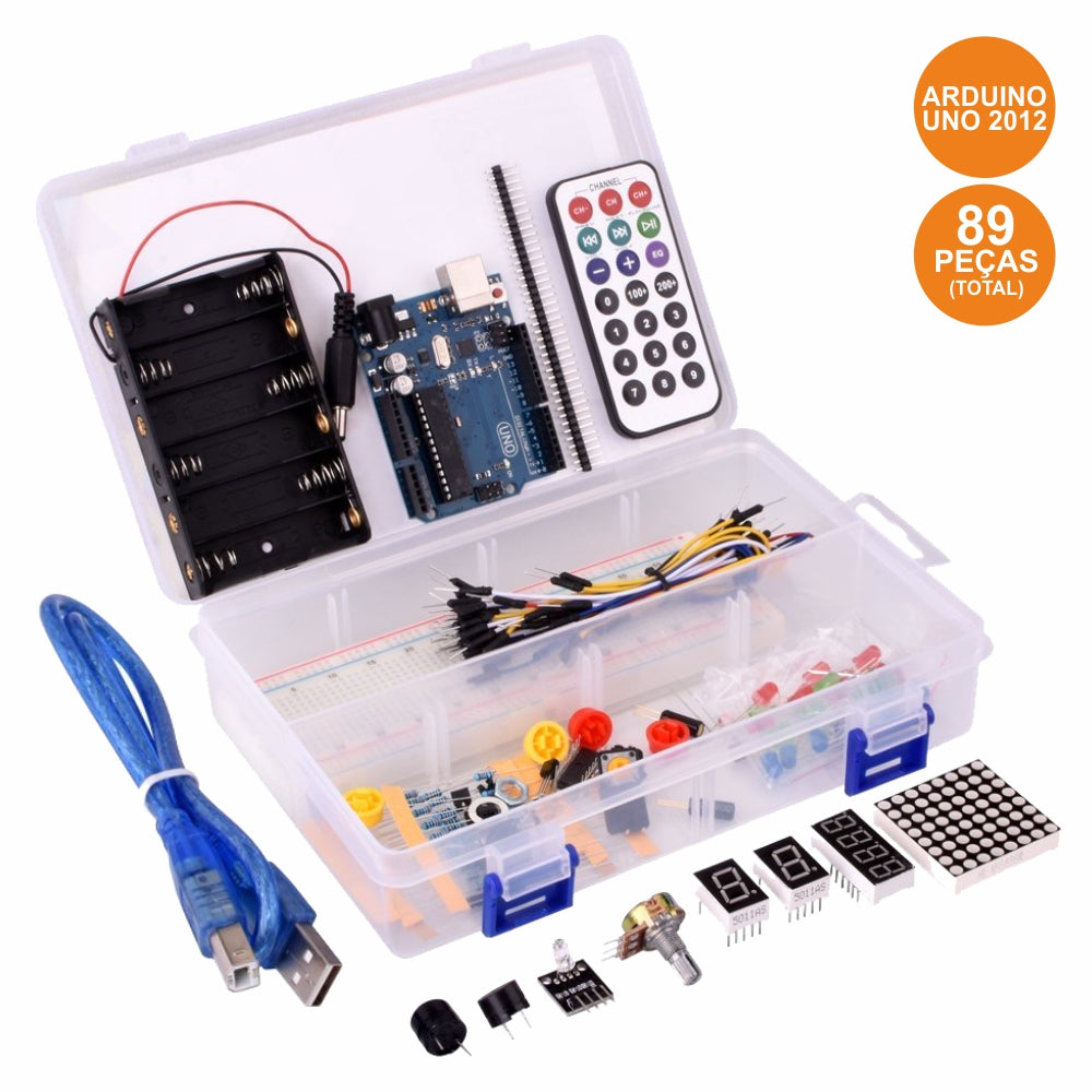 Kit Iniciação Arduino Uno 2012 C/ 89 Peças - Tauu.pt