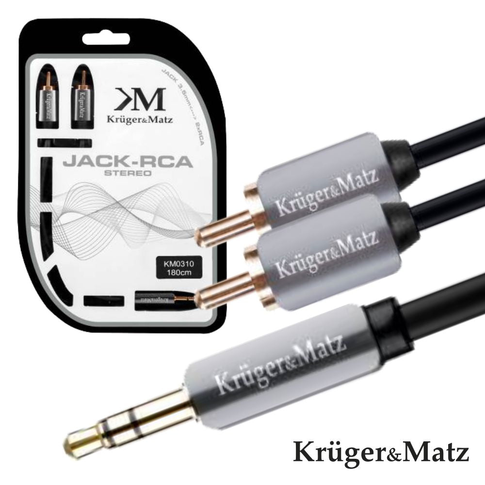 Cabo Jack 3,5Mm Macho St / 2-Rca Macho 1,8M Kruger Matz - Tauu,pt