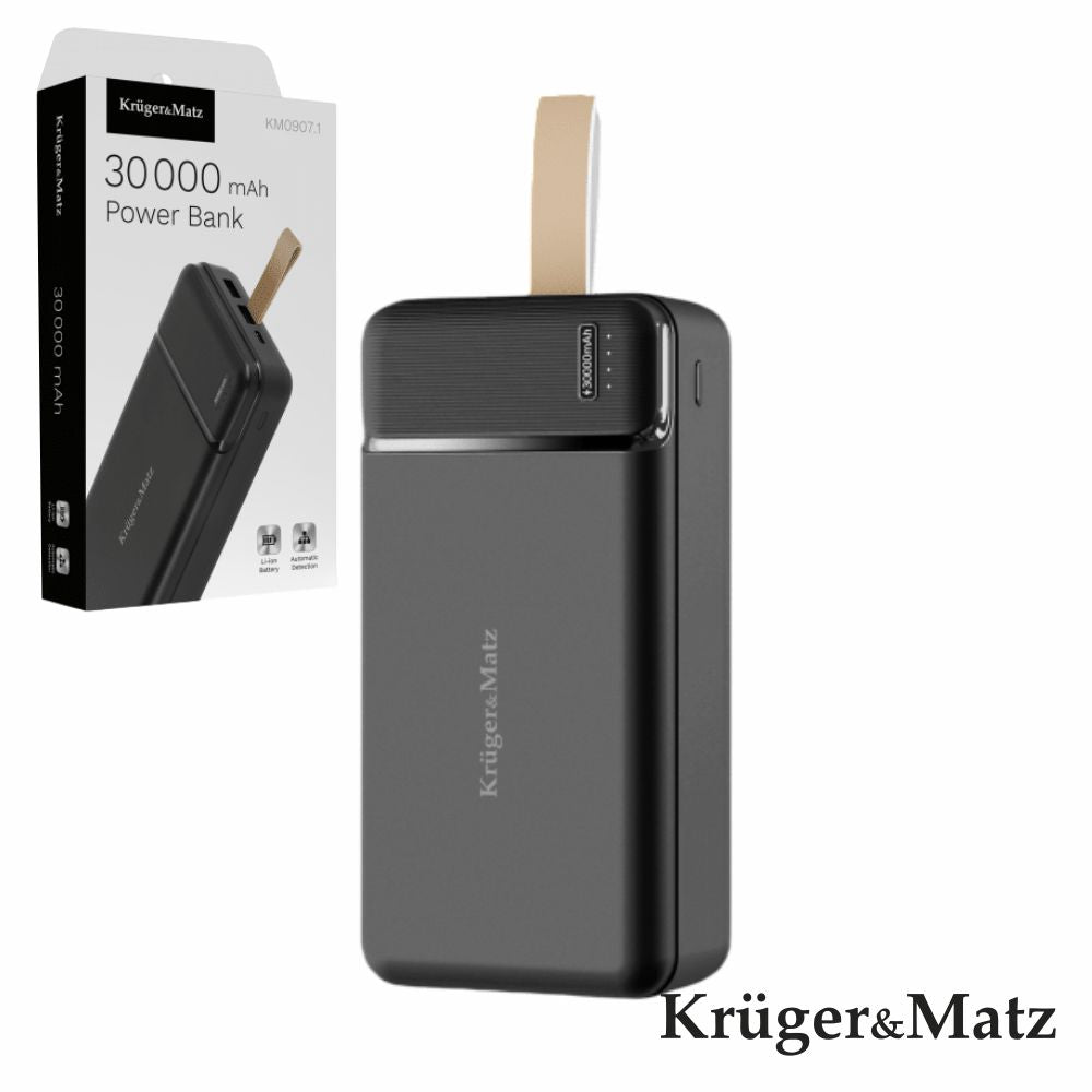 Powerbank 30000Mah 20W Qc Pd Usb-A E Usb-C Krugermatz - Tauu.pt