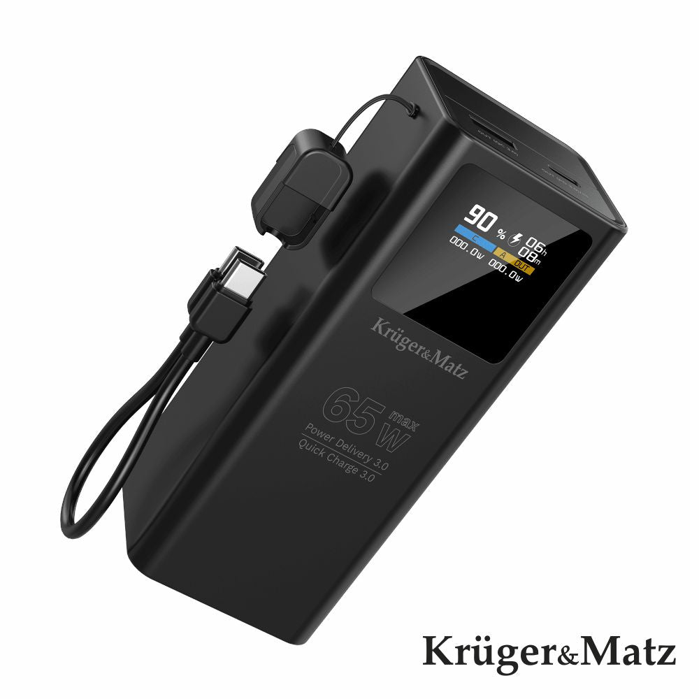 Powerbank 20000Mah 65W Qc Pd C/ Ficha Usb-C/Microusb/Usb-A - Tauu.pt