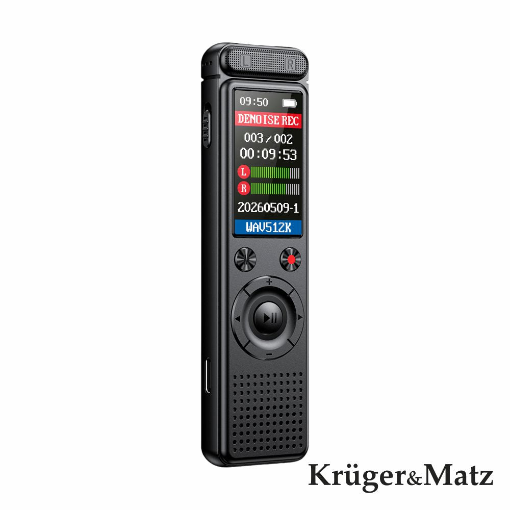 Gravador De Voz Digital Visor Lcd 8Gb Usb-C Krugermatz - Tauu,pt