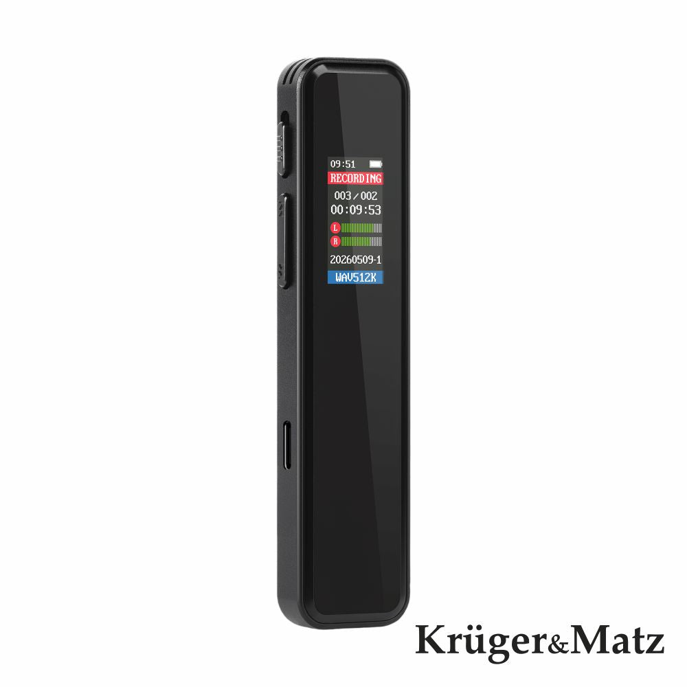 Gravador De Voz Digital Visor Lcd 8Gb Usb-C Krugermatz - Tauu.pt