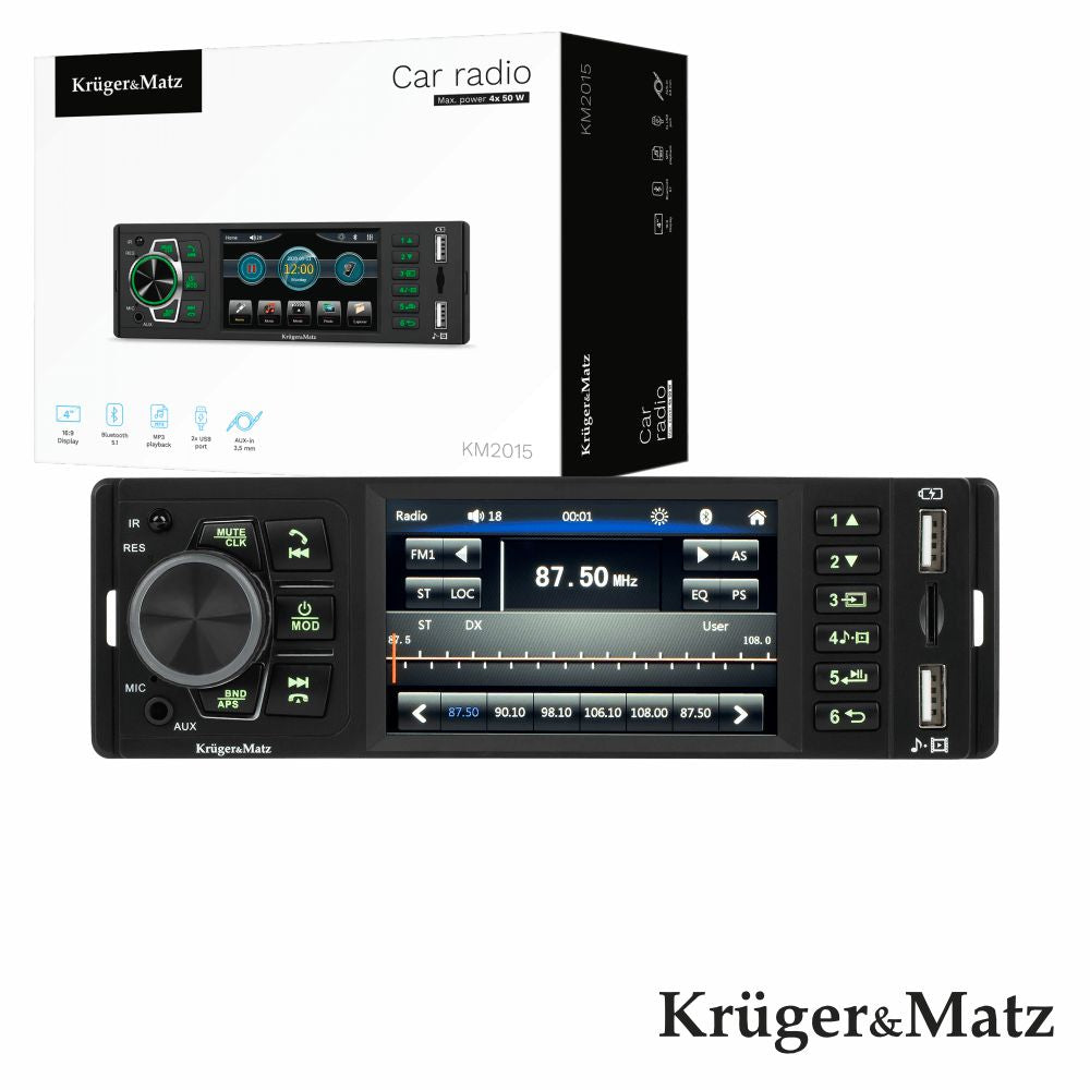 Auto-Rádio 4" Fm Mp3 4X50W C/ Bt/Rds/Mp4/Usb/Comando - Tauu.pt