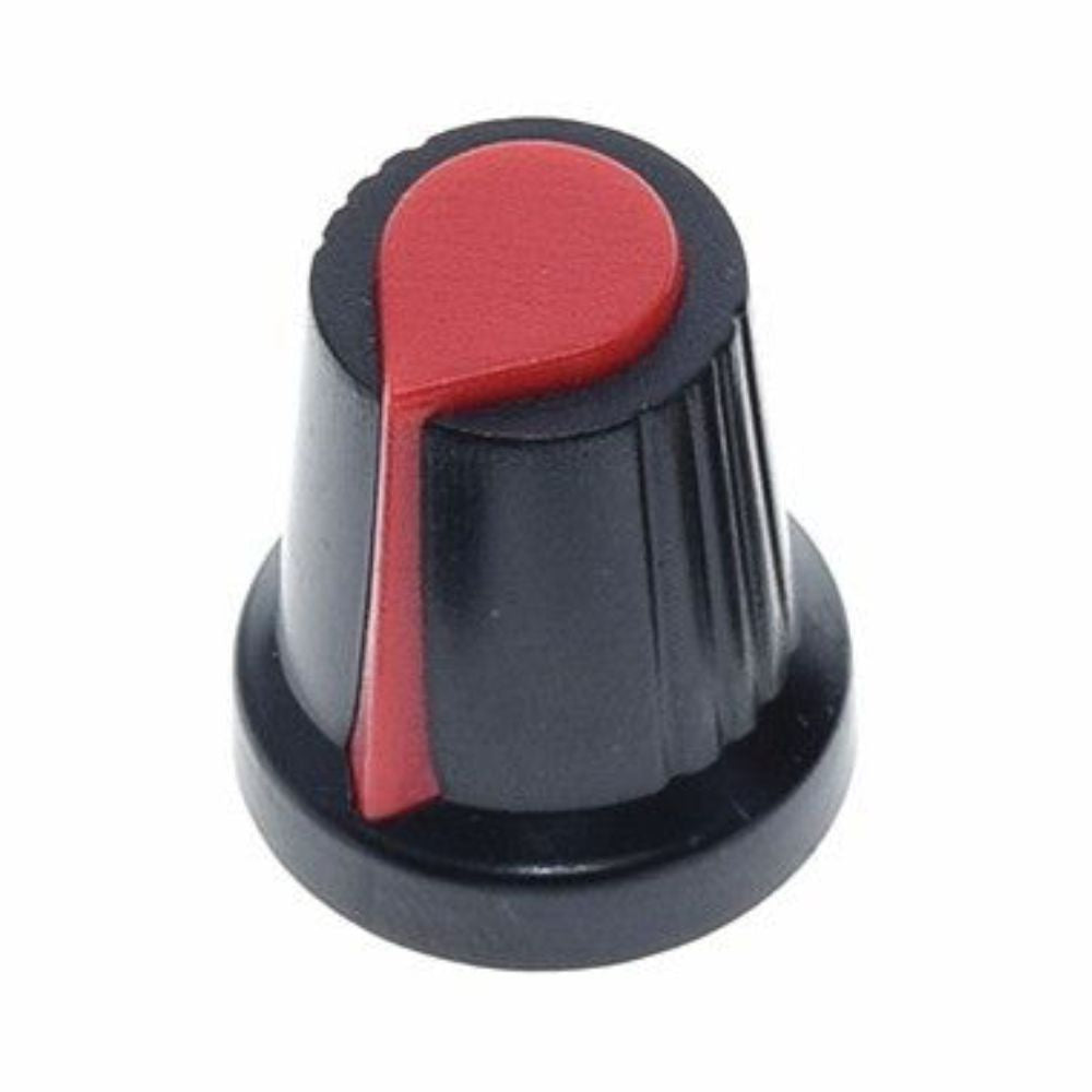 Botão P/ Potenciometro Preto C/ Linha Vermelha 15X17Mm - Tauu.pt