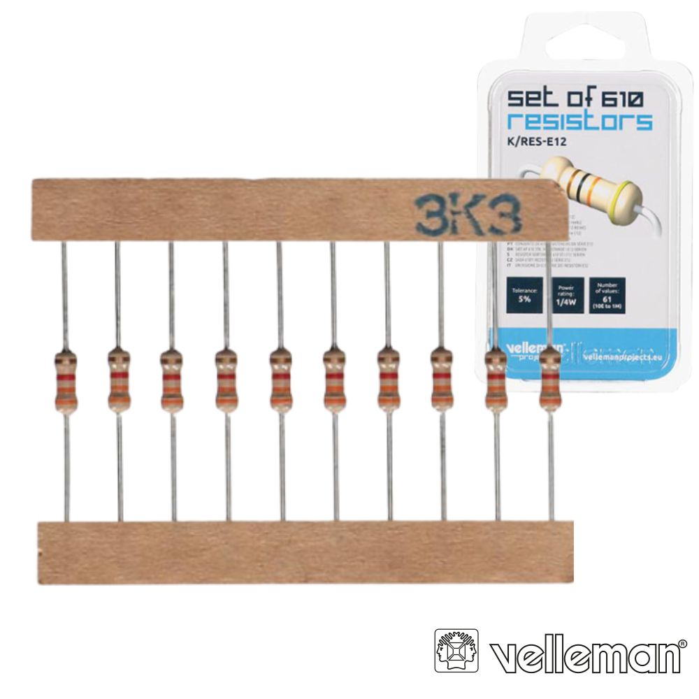 Kit De 610 Resistências 1/4W Velleman - Tauu.pt