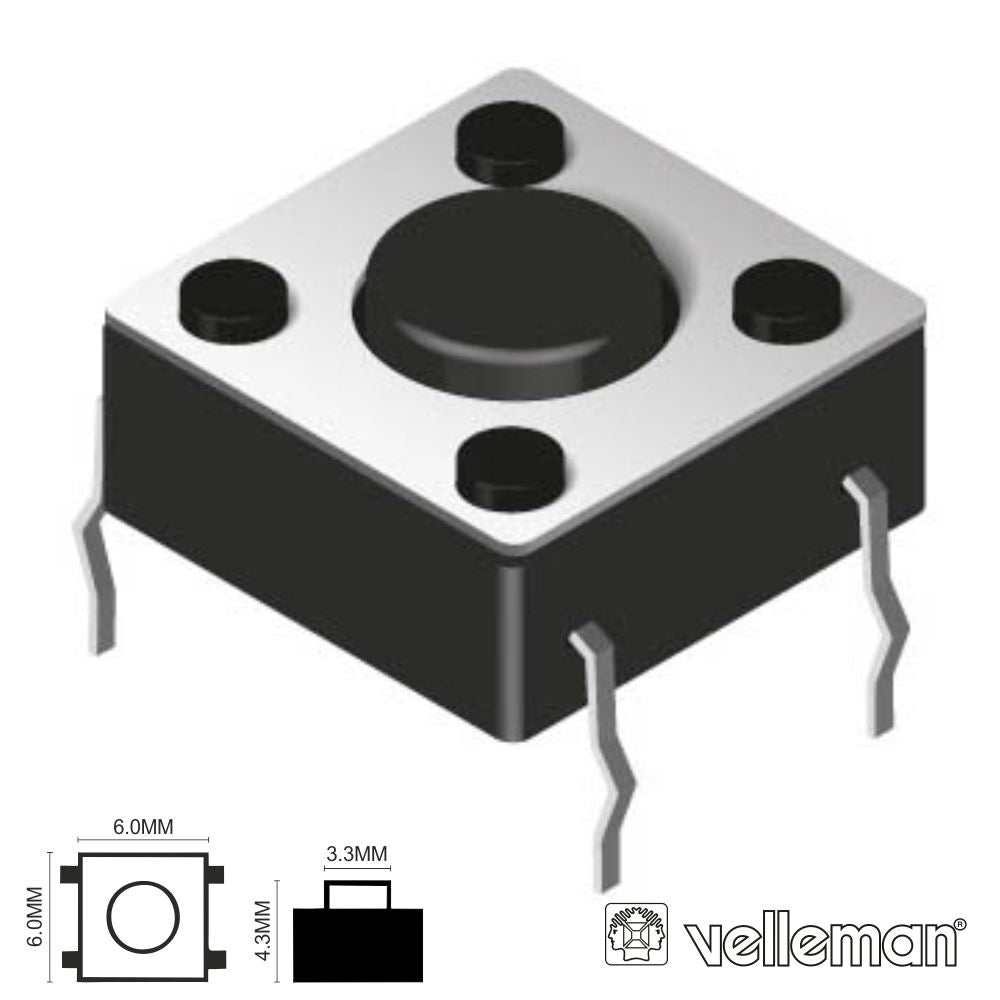 Comutador Micro Switch 6X6Mm Altura 4,3Mm - Tauu,pt