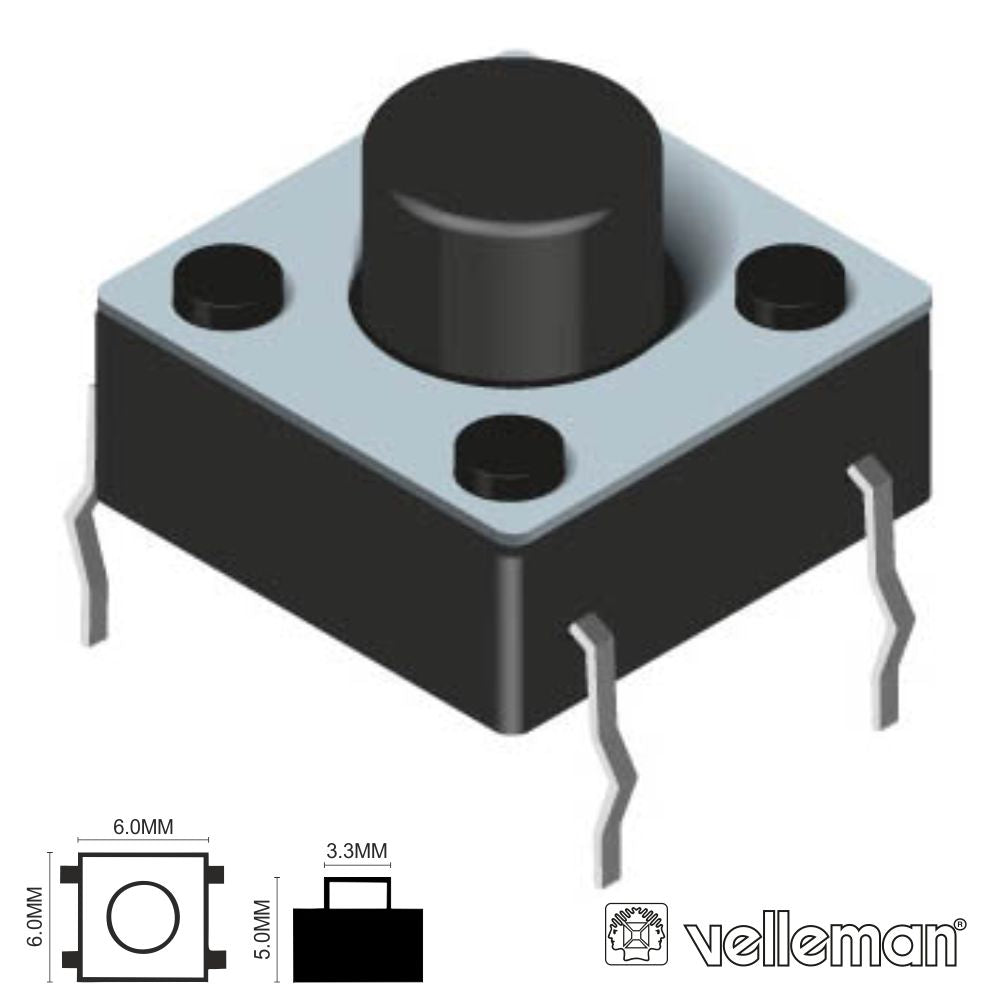 Comutador Micro Switch 6X6Mm Altura 5Mm Velleman - Tauu.pt
