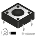 Interruptor Micro Switch 12X12Mm Altura 4,3Mm Velleman - Tauu,pt